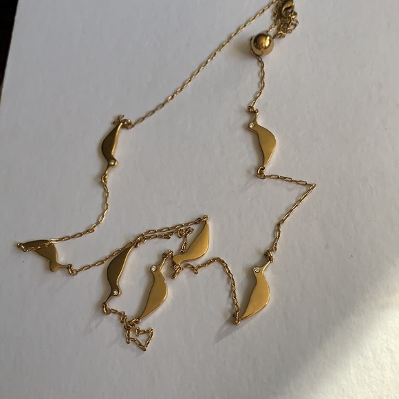 KATE SPADE • Gold Piper Bird Long Necklace - Picture 2 of 9